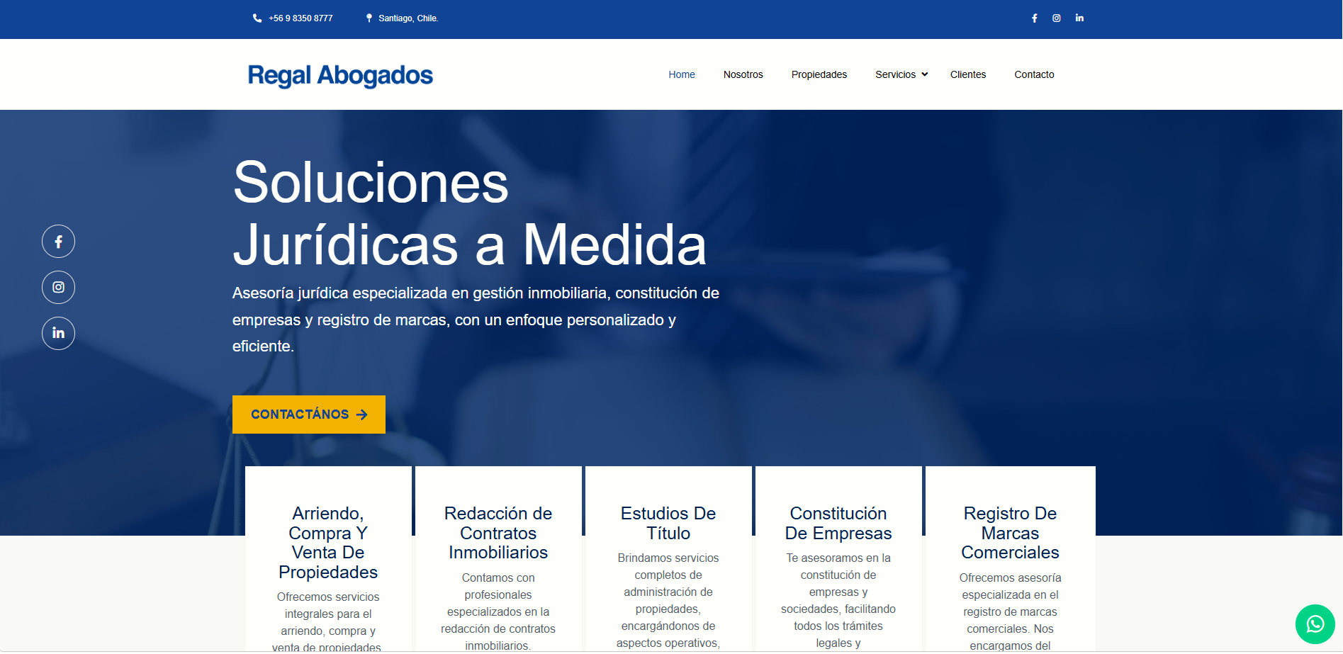 Vista previa del sitio web de Regal Abogados