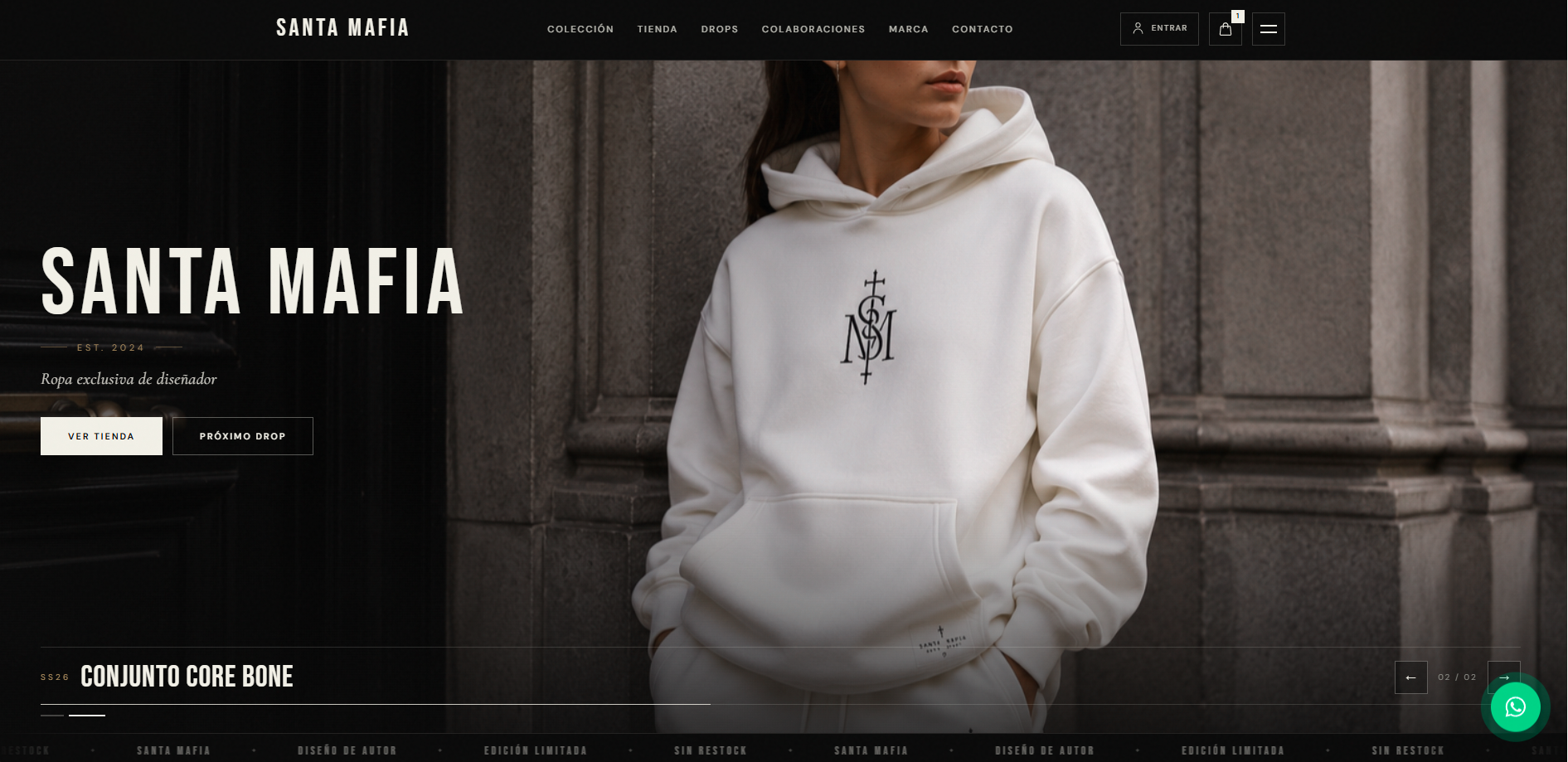 Vista previa de la tienda online Santa Mafia
